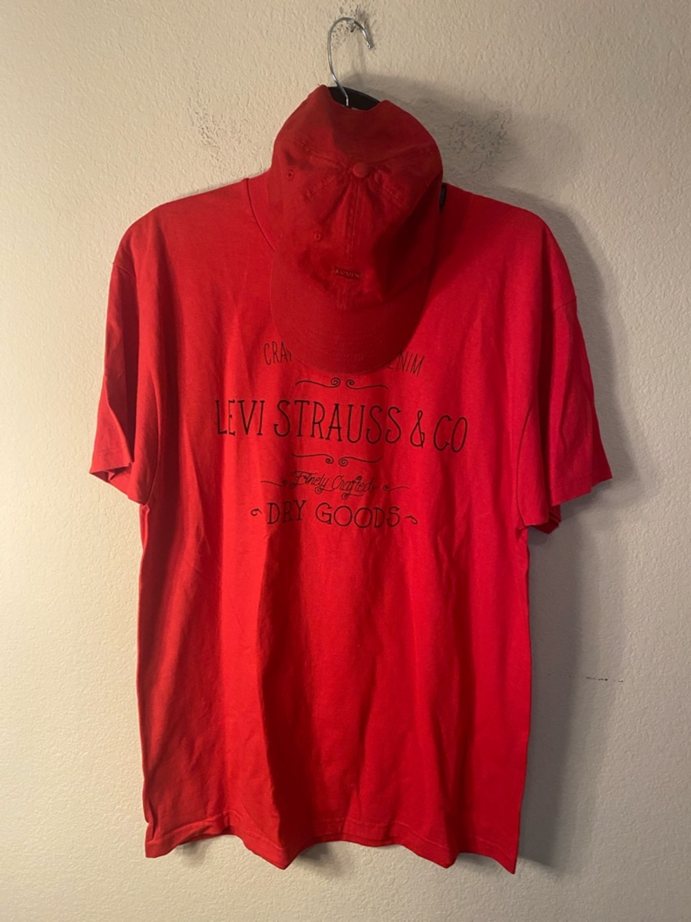 Levi's Bright Red Logo Short Sleeve Tee and Red Levi’s Hat